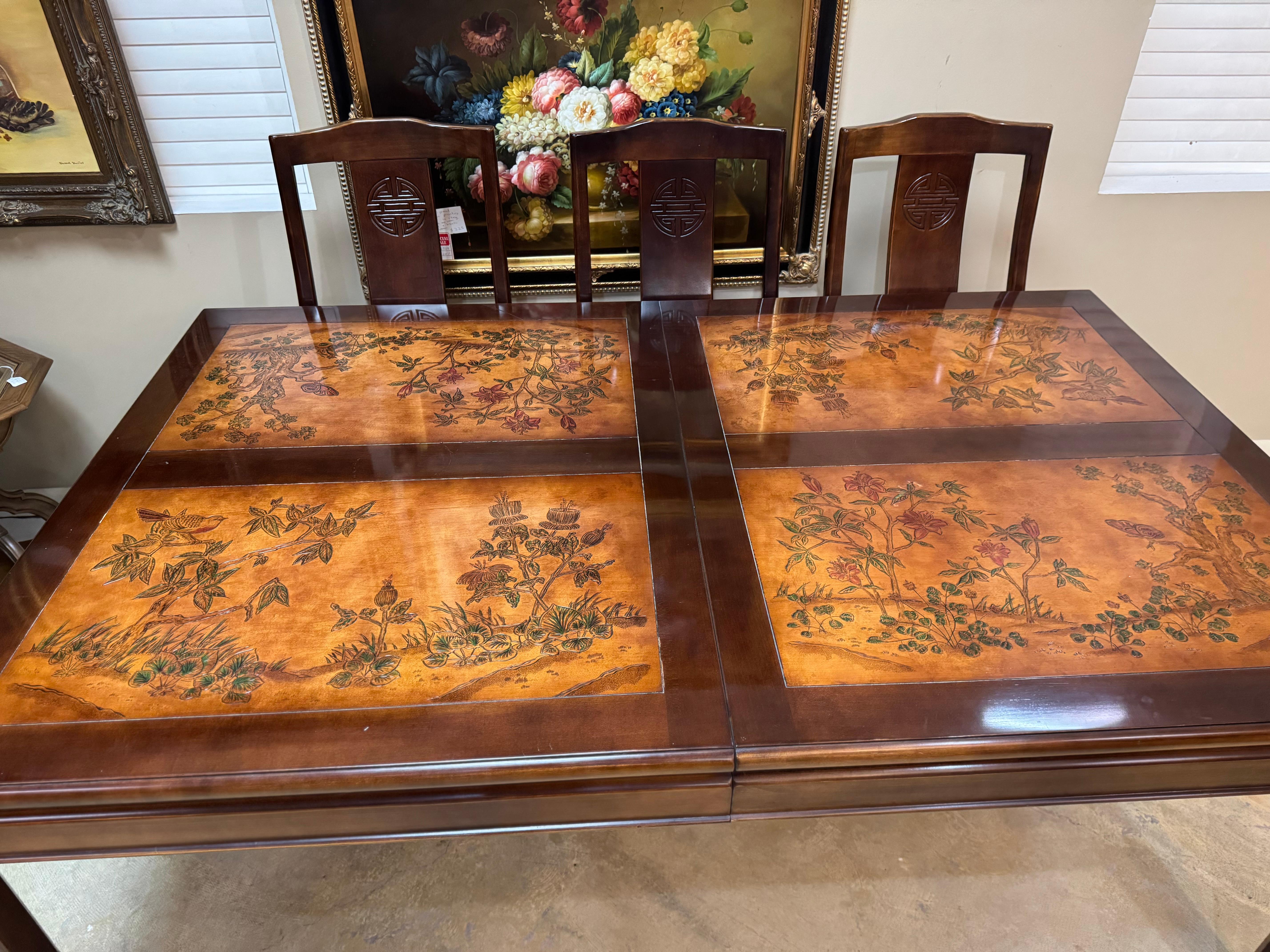 Bernhardt Table with 8 chairs, two extension and table cover For Sale 12