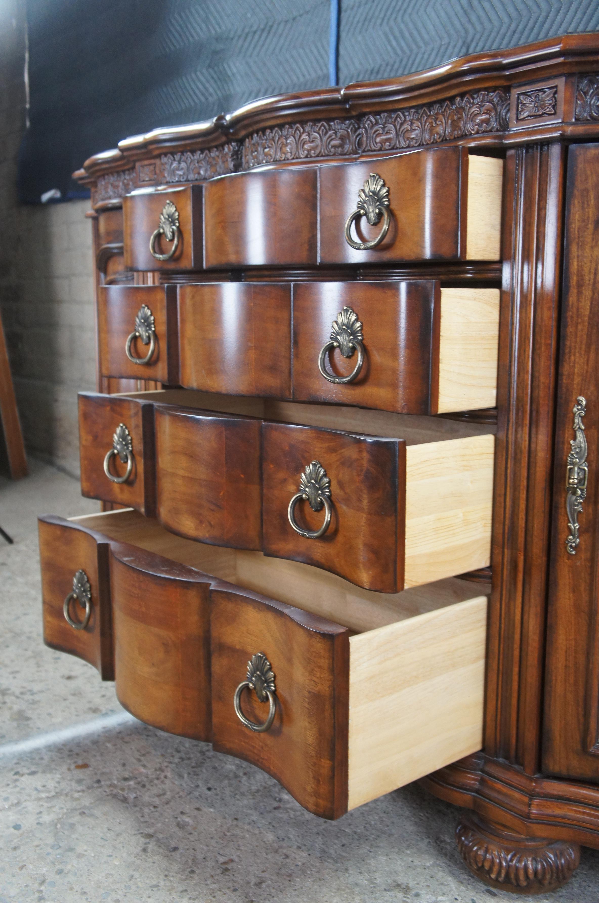 Bernhardt Traditional French Serpentine Mahogany Sideboard Buffet Server 2