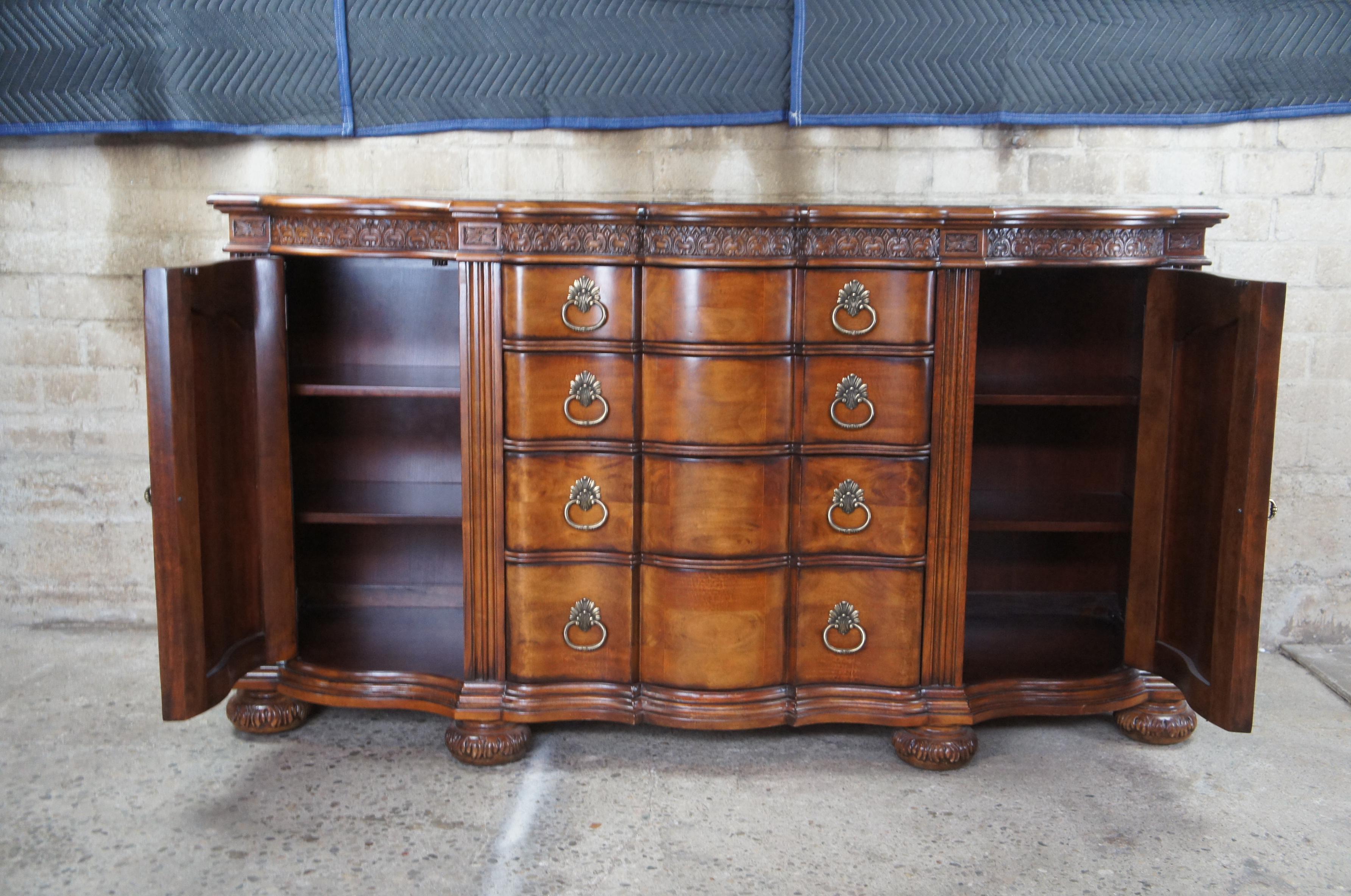 French Provincial Bernhardt Traditional French Serpentine Mahogany Sideboard Buffet Server