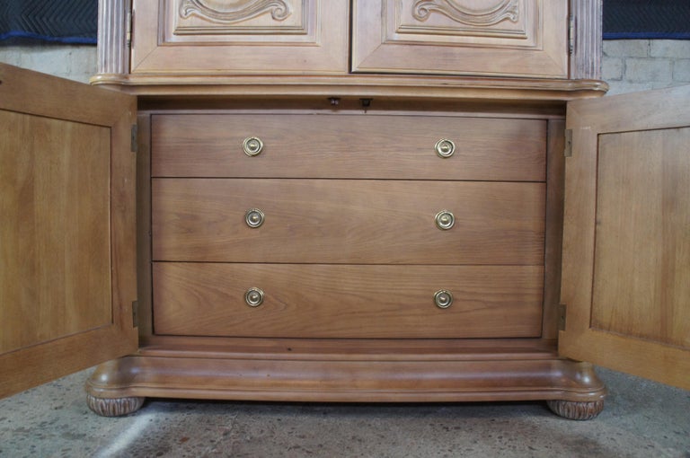 Bernhardt Tuscan Carved Oak Wardrobe Mirrored Armoire Dresser TV at 1stDibs bernhardt