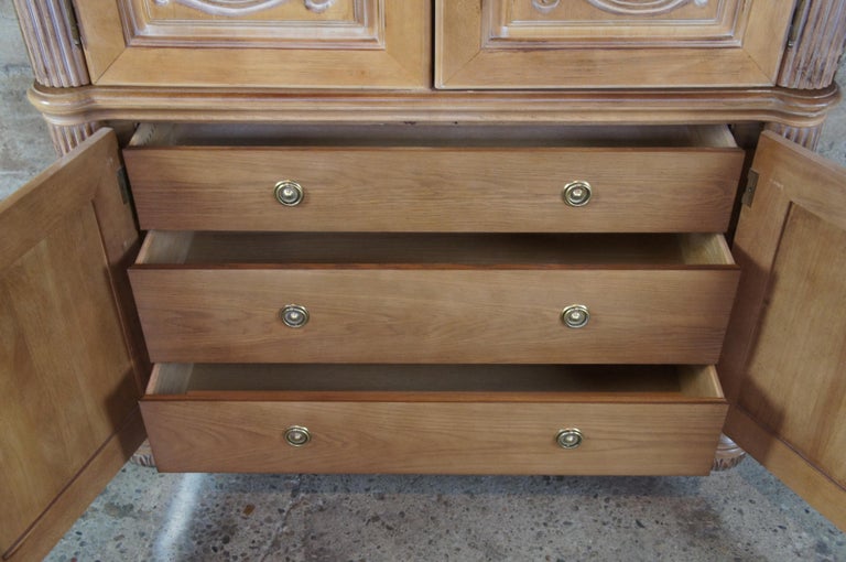 Bernhardt Tuscan Carved Oak Wardrobe Mirrored Armoire Dresser TV at 1stDibs bernhardt