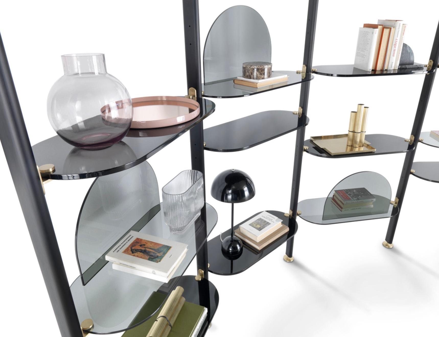 Bernhardt & Vella 'Alba' Freistehendes, Decken-Bücherregal mit Deckel, 2 Abschnitte, Arflex im Angebot 6