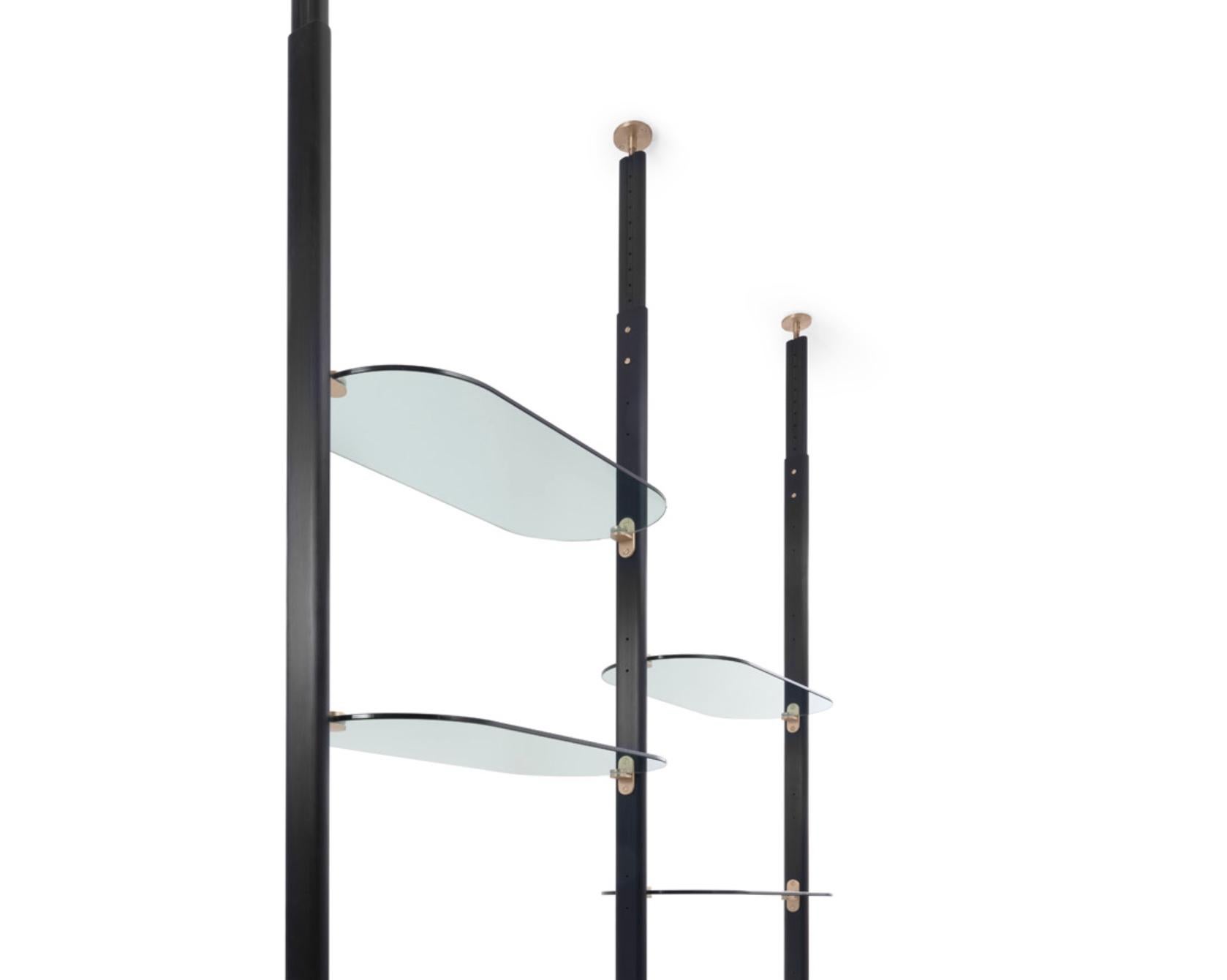 Bernhardt & Vella 'Alba' Freistehendes, Decken-Bücherregal mit Deckel, 2 Abschnitte, Arflex im Angebot 1