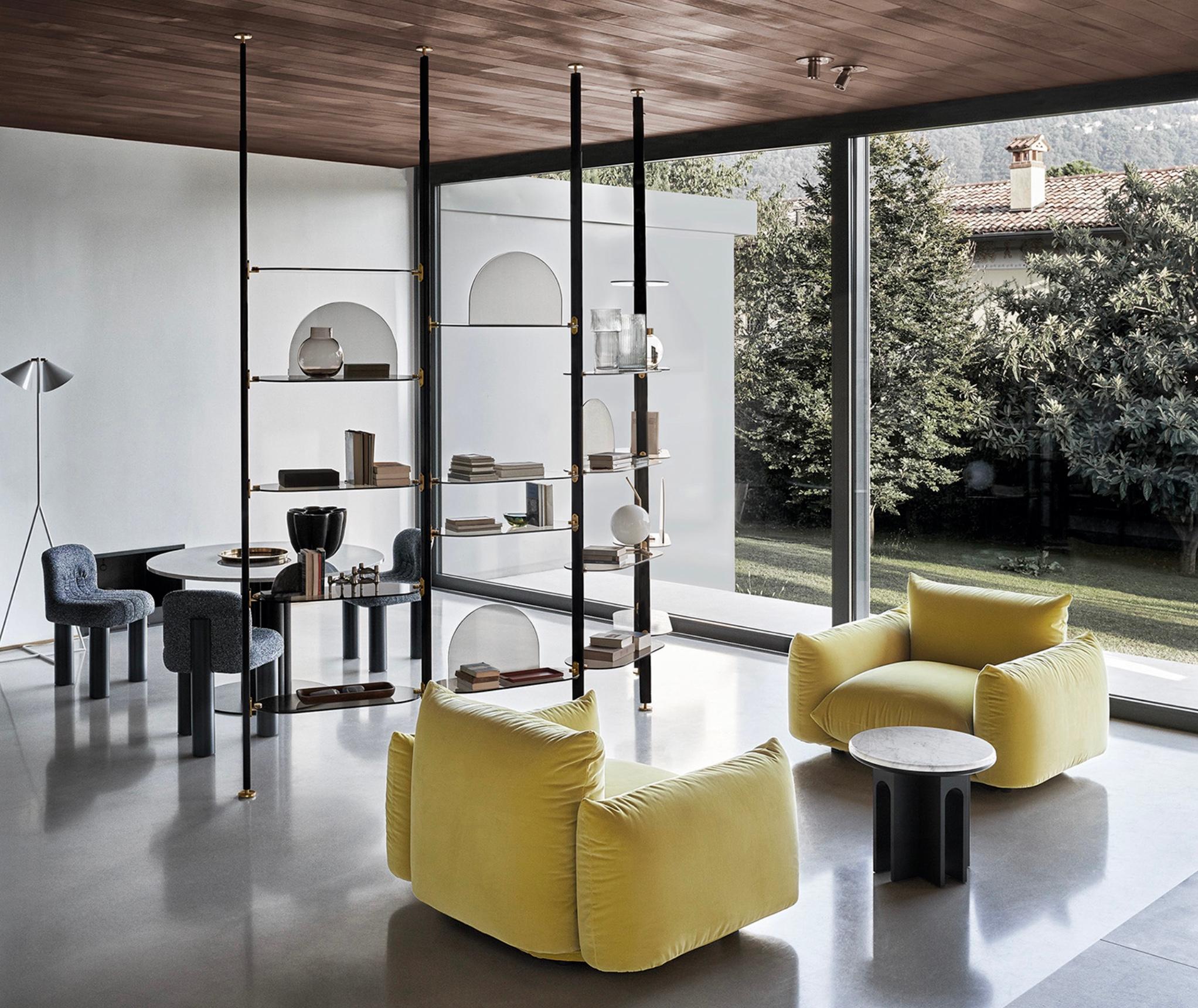 Hand-Crafted Bernhardt & Vella 'Alba' Freestanding Ceiling Fixed Bookcase for Arflex For Sale