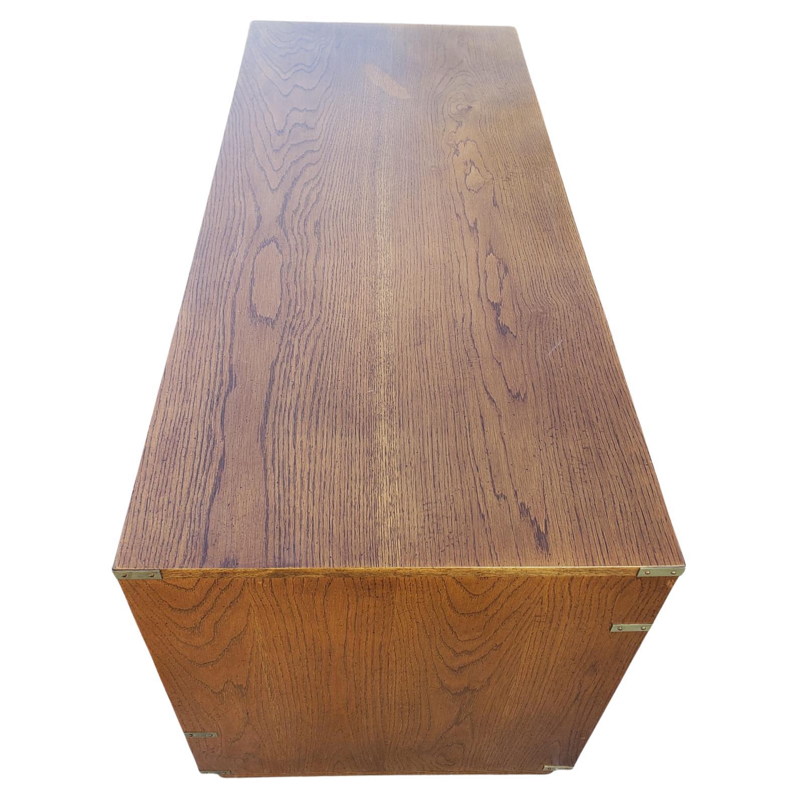 20th Century Bernhardt Vintage Campaign Oak Partners Desk