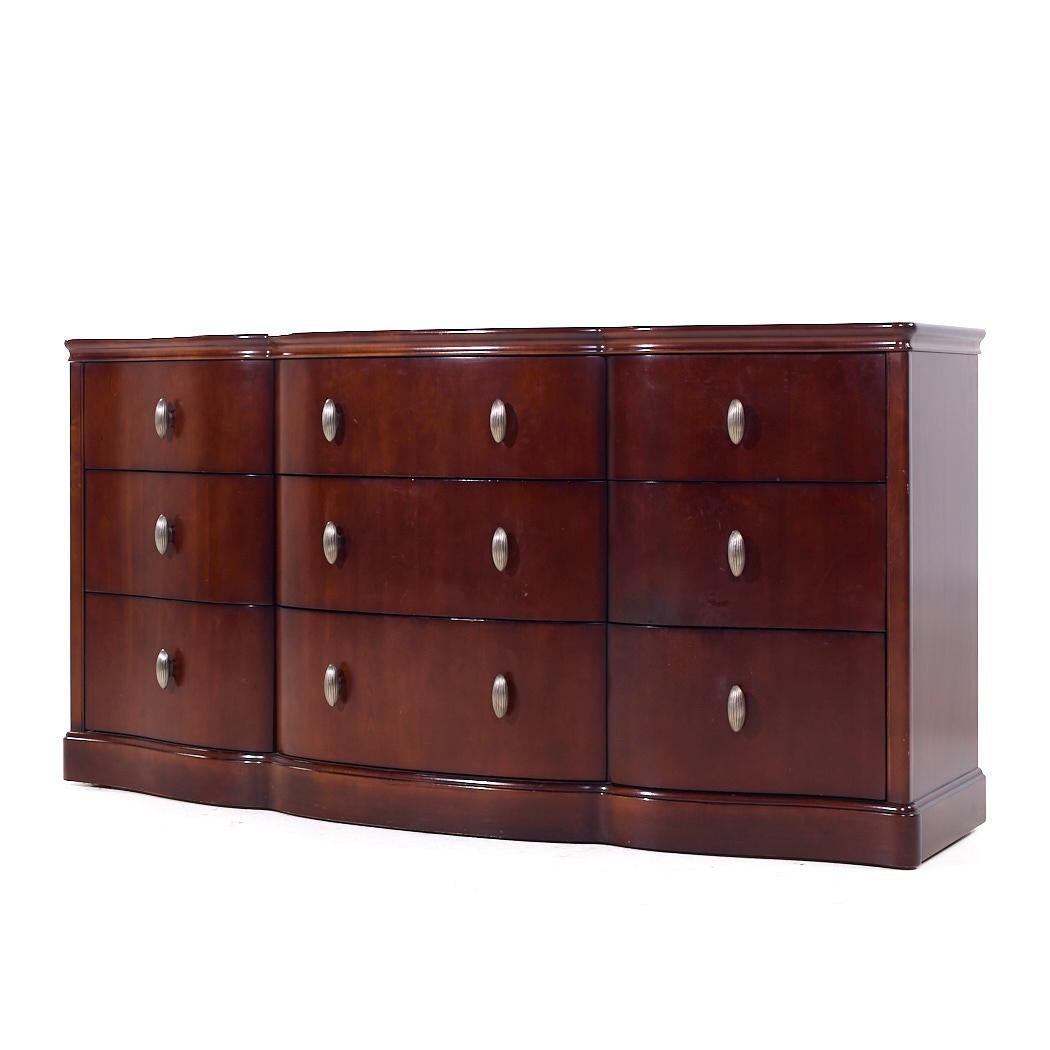 Modern Bernhardt Walnut Lowboy Dresser For Sale