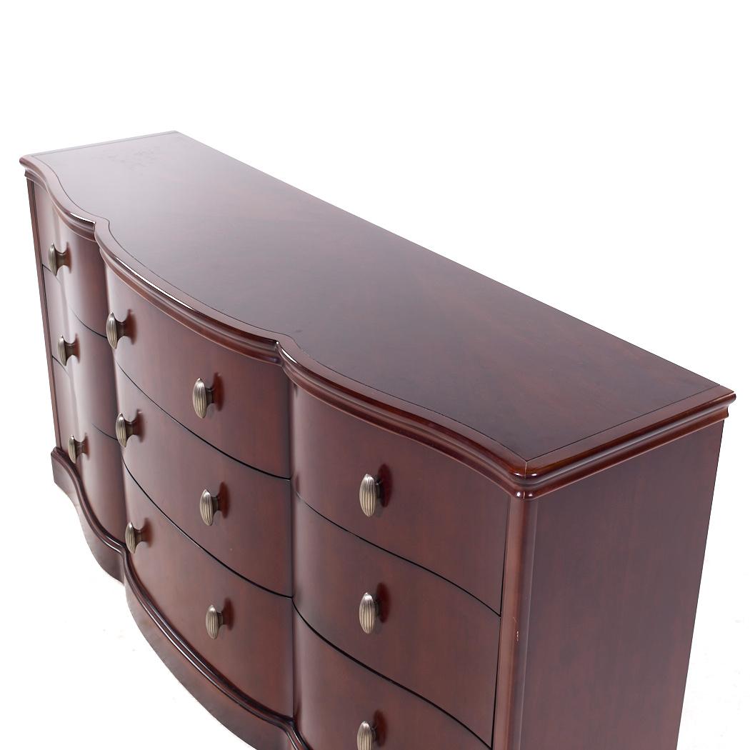 Contemporary Bernhardt Walnut Lowboy Dresser For Sale