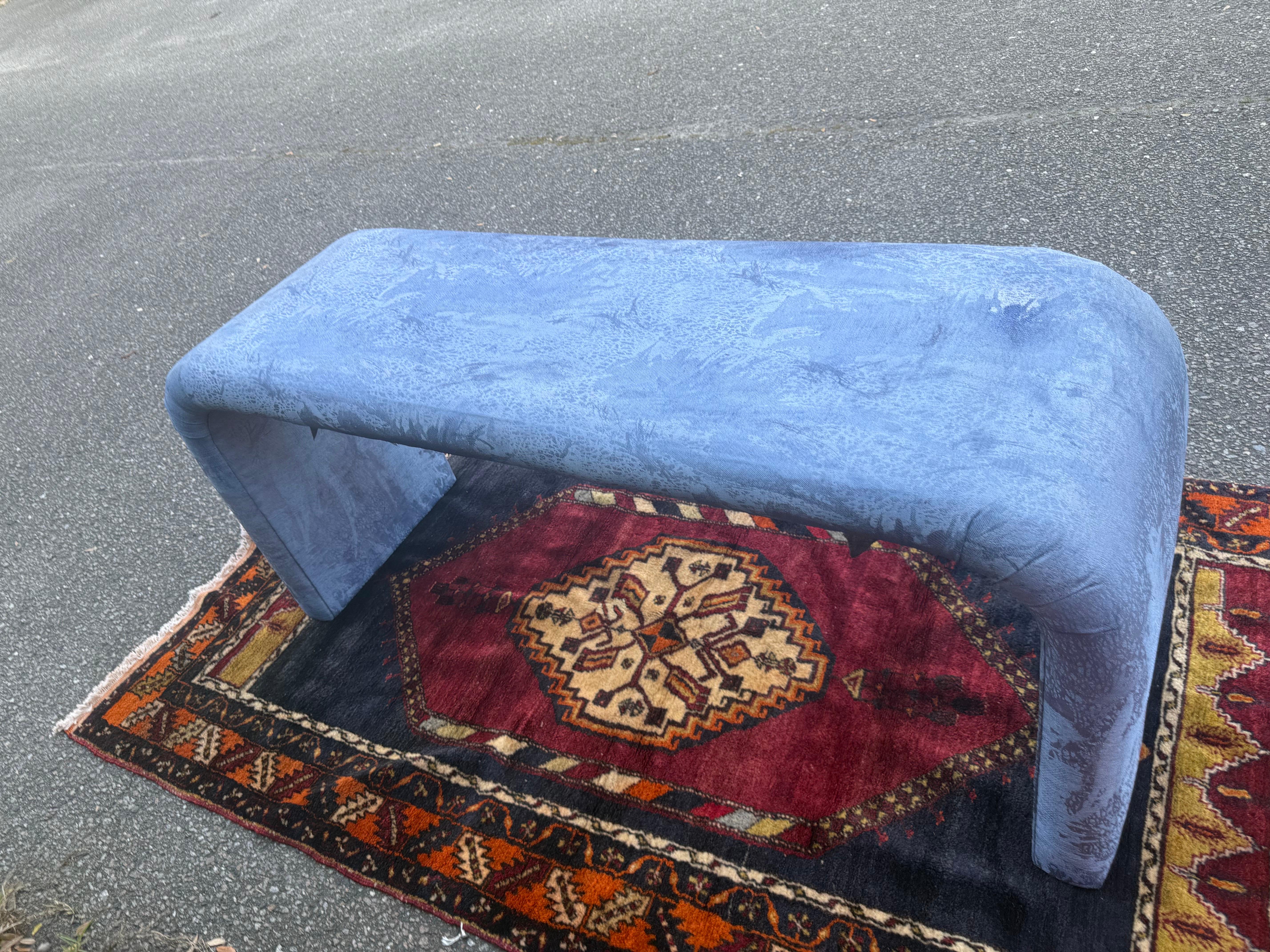 Bernhart Flare Postmodern Parsons Upholstered Console/Sofa Table For Sale 4