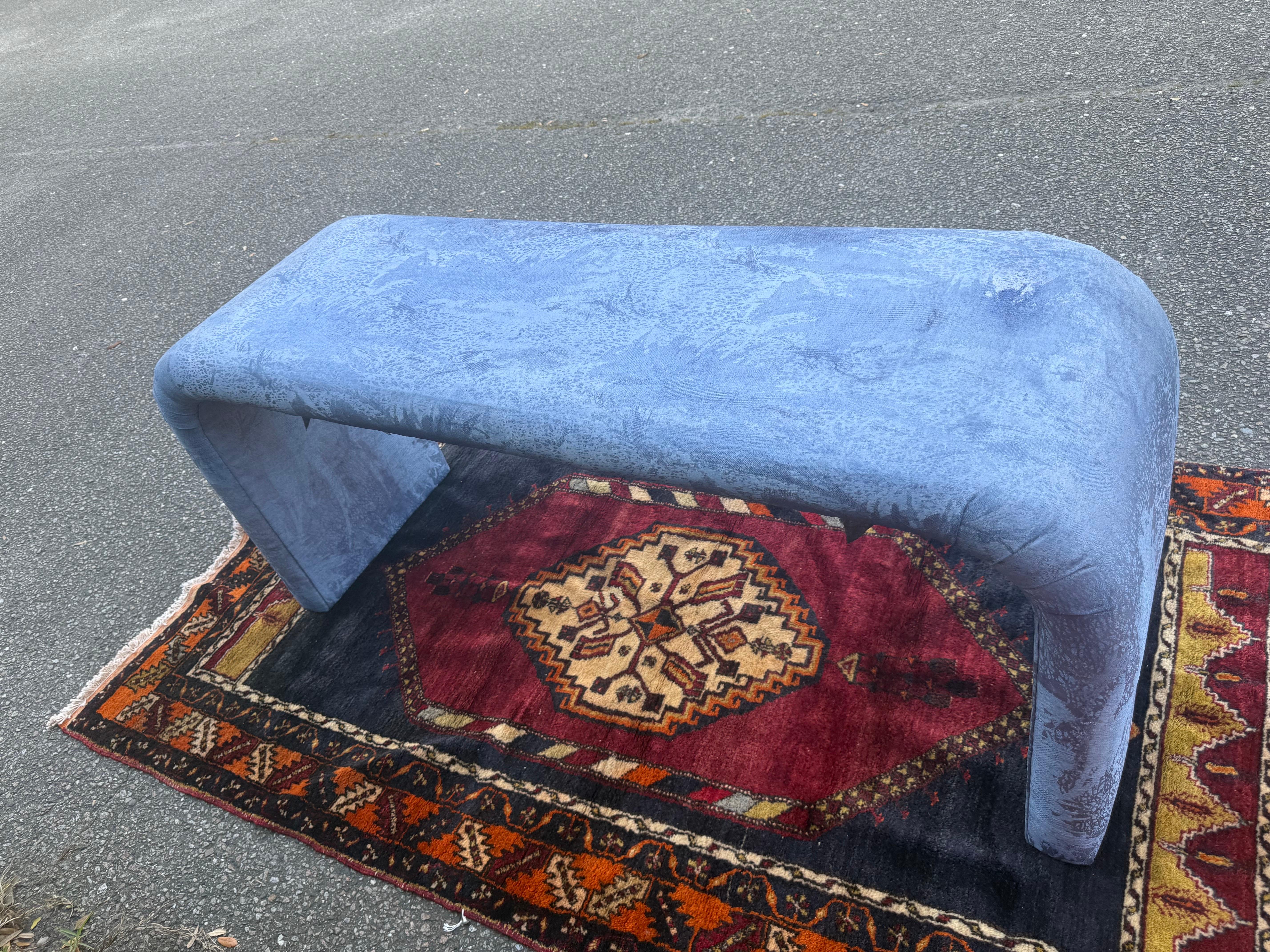 Bernhart Flare Postmodern Parsons Upholstered Console/Sofa Table For Sale 5