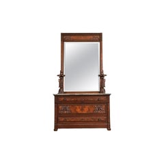 Bernheimer Collection Victorian Walnut and Vanity Table With Mirror, Circa 1880s