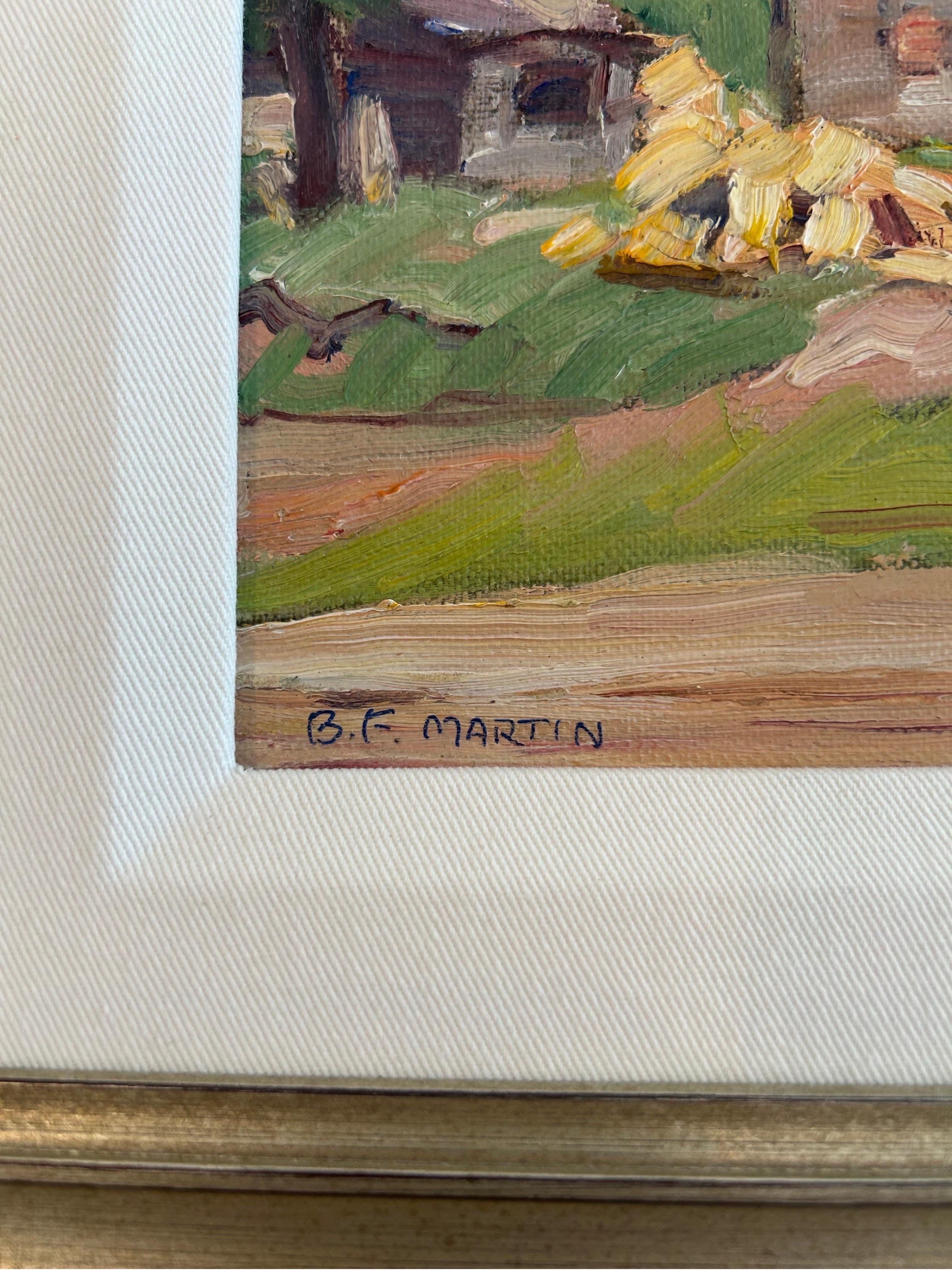 'Down on the Farm in Lambton' Midcentury Oil Painting of Rural Landscape For Sale 1