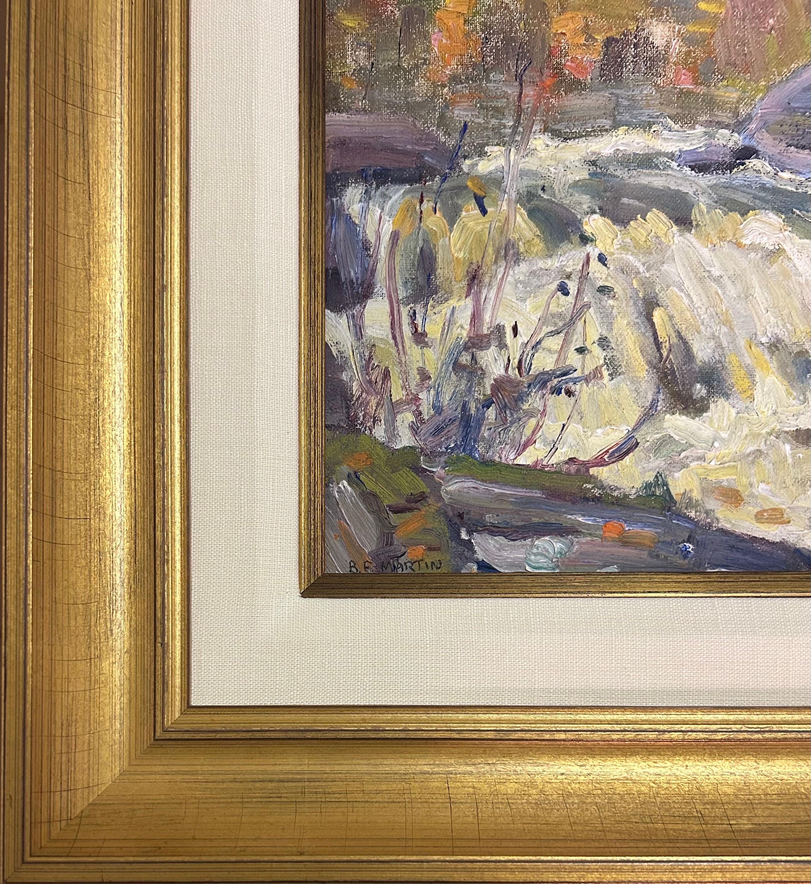 'Muskoka Waterfall' Midcentury Oil Landscape Painting 2