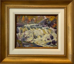 Vintage 'Muskoka Waterfall' Midcentury Oil Landscape Painting
