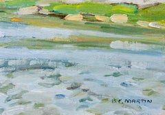 Cerca de Woodbridge - histórico, postimpresionista, paisaje, óleo sobre tabla