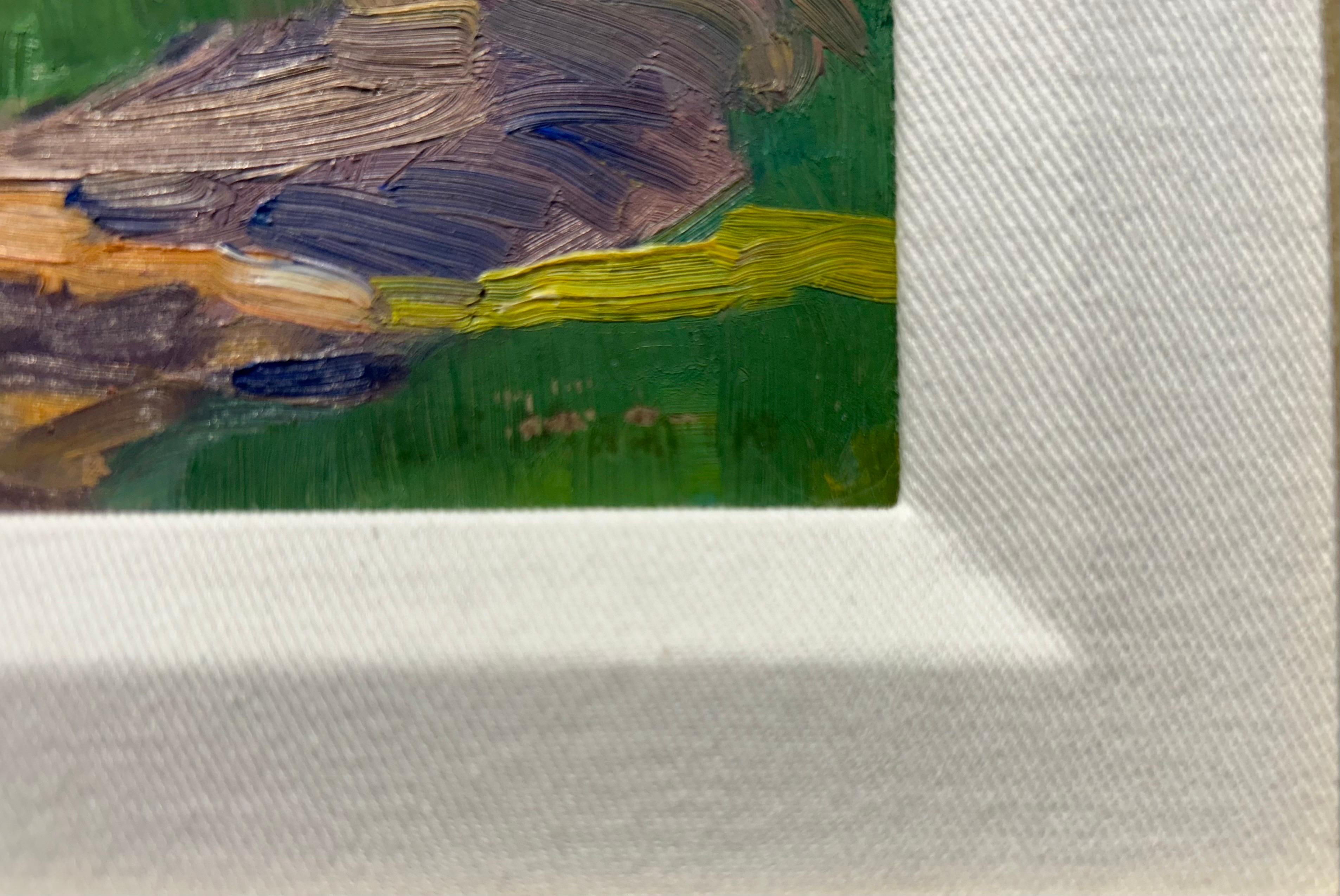 Vecchio fienile, Muskoka' Pittura a olio di metà secolo di un paesaggio rurale - Painting Postimpressionismo di Bernice Fenwick Martin