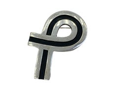 Bernice Goodspeed Silver Taxco Mexico Spilla in argento e nastro nero di metà secolo