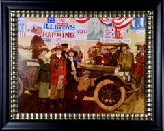 America's Women Get the Vote Calendar Illustration Oil Painting