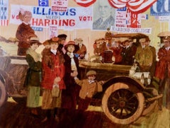 America's Women Get the Vote Calendar Illustration Oil Painting