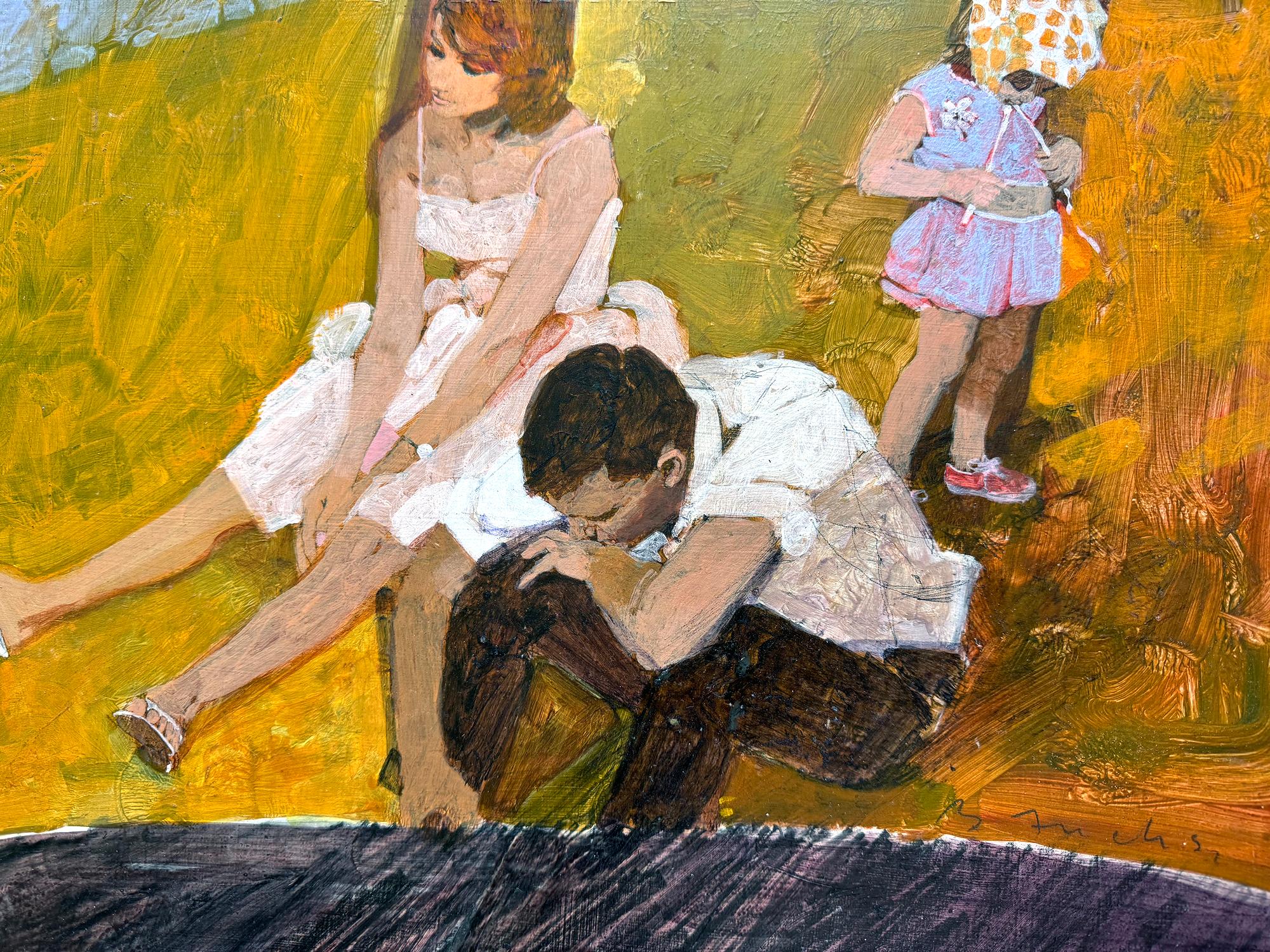 Psychological State - Family Argument - Matisse Like Illustration - Painting by Bernie Fuchs