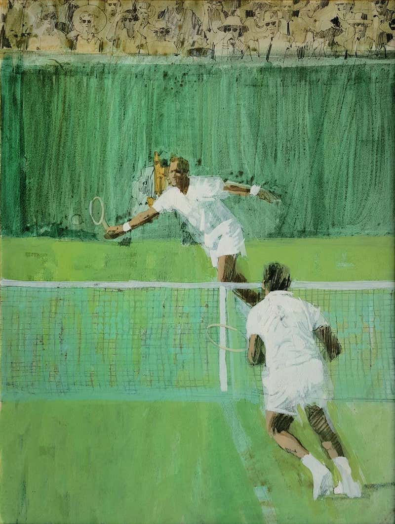 Bernie Fuchs - Tennis Illustration at 1stDibs | bernie fuchs art, jack ...