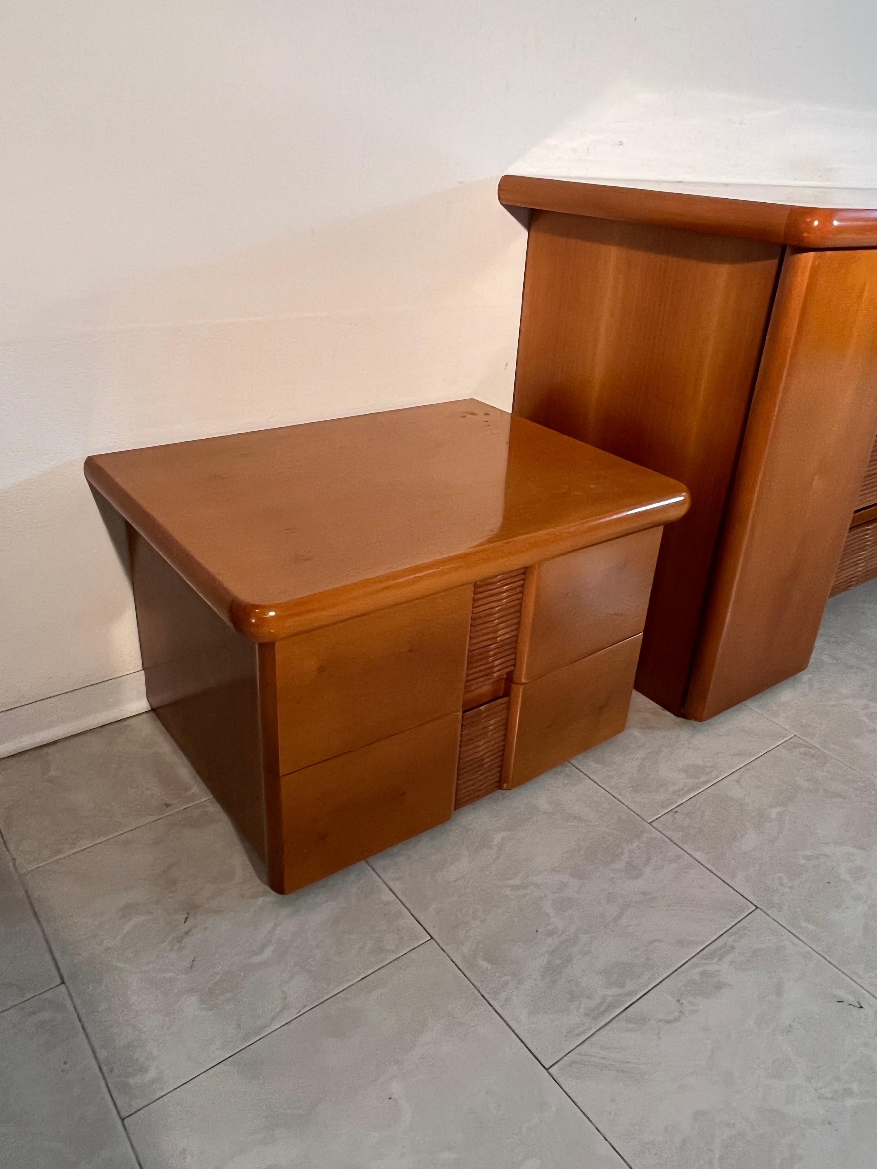 Legno Set da letto a 4 pezzi di Bernini Italia, anni '80 in vendita
