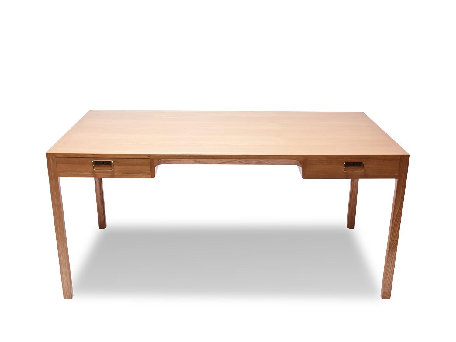 Danish Bernt Elm Desk with Drawers