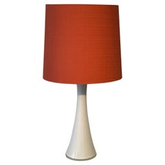 Bernt Nordstedt, Bergboms, mid century table lamp, glass & textile, Sweden 1960s