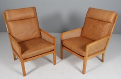 Bernt Pedersen lounge chair, cherry and Cane