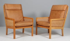 Bernt Pedersen lounge chair, cherry and Cane