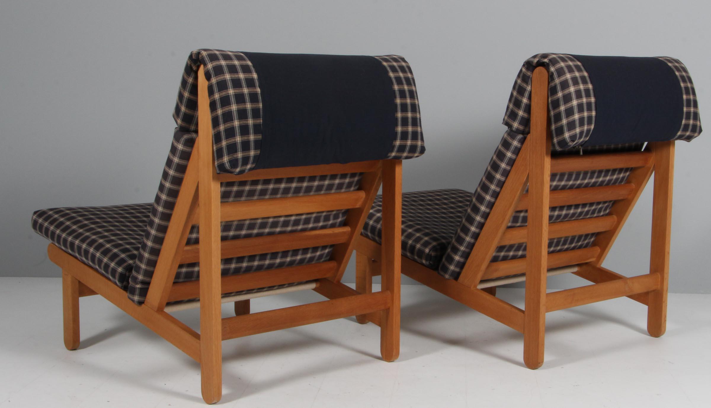 Bernt Pedersen lounge chair in oak and Cotil fabric In Good Condition In Esbjerg, DK