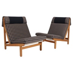 Bernt Pedersen lounge chair in oak and Cotil fabric