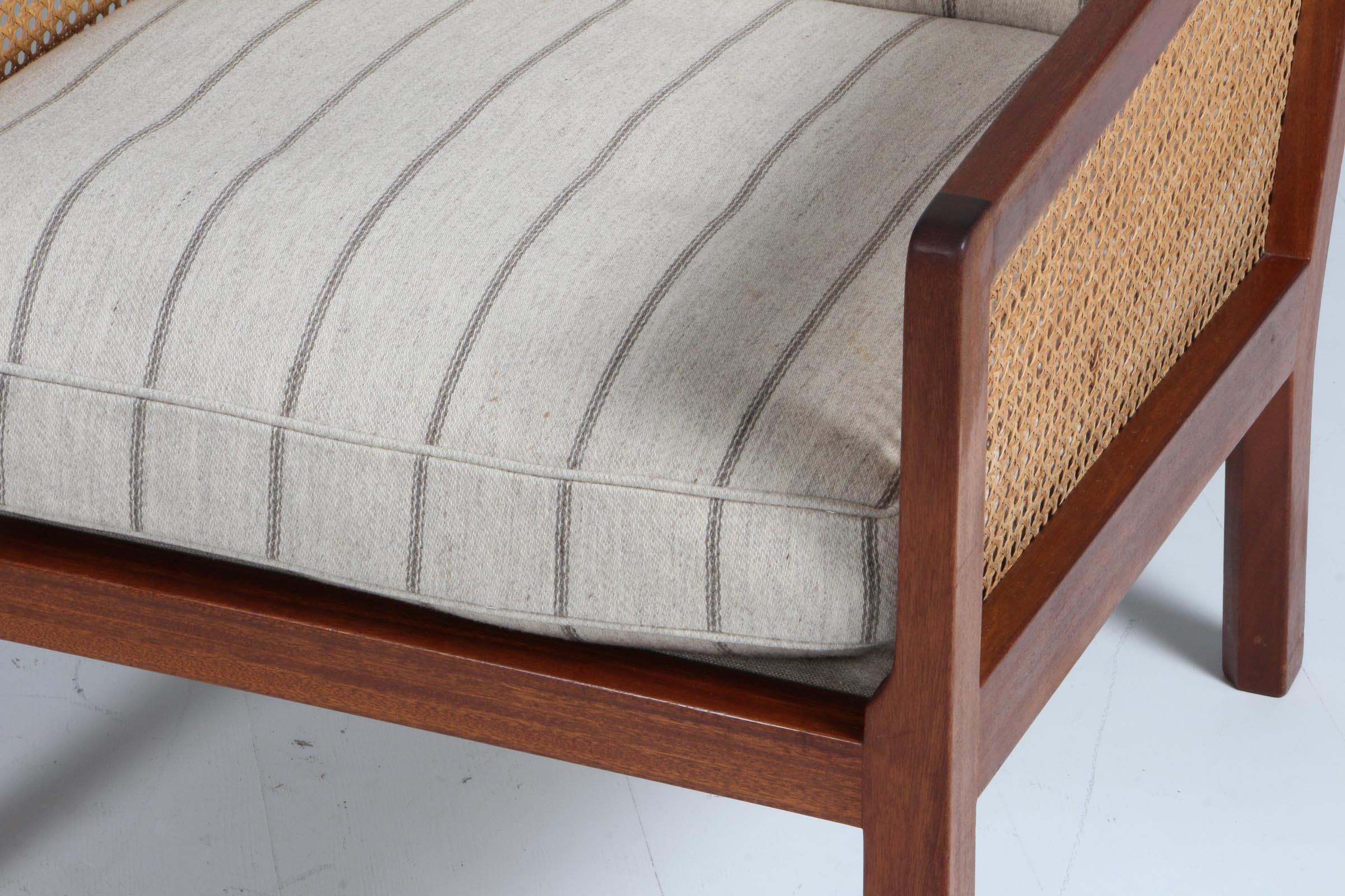 Scandinavian Modern Bernt Pedersen lounge chair, mahogany and Cane For Sale