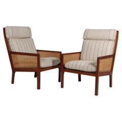 Bernt Pedersen lounge chair, mahogany and Cane