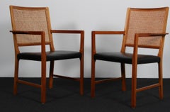 Bernt Pedersen Paar Sessel, Mahagoni und Rohrholz