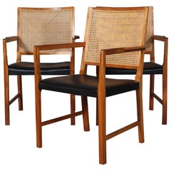Bernt Pedersen Sessel-Set:: Mahagoni und Rohrholz