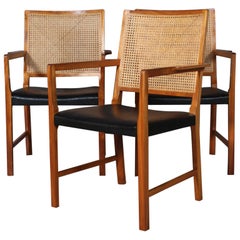 Bernt Pedersen Set of Armchairs, Mahogany and Cane