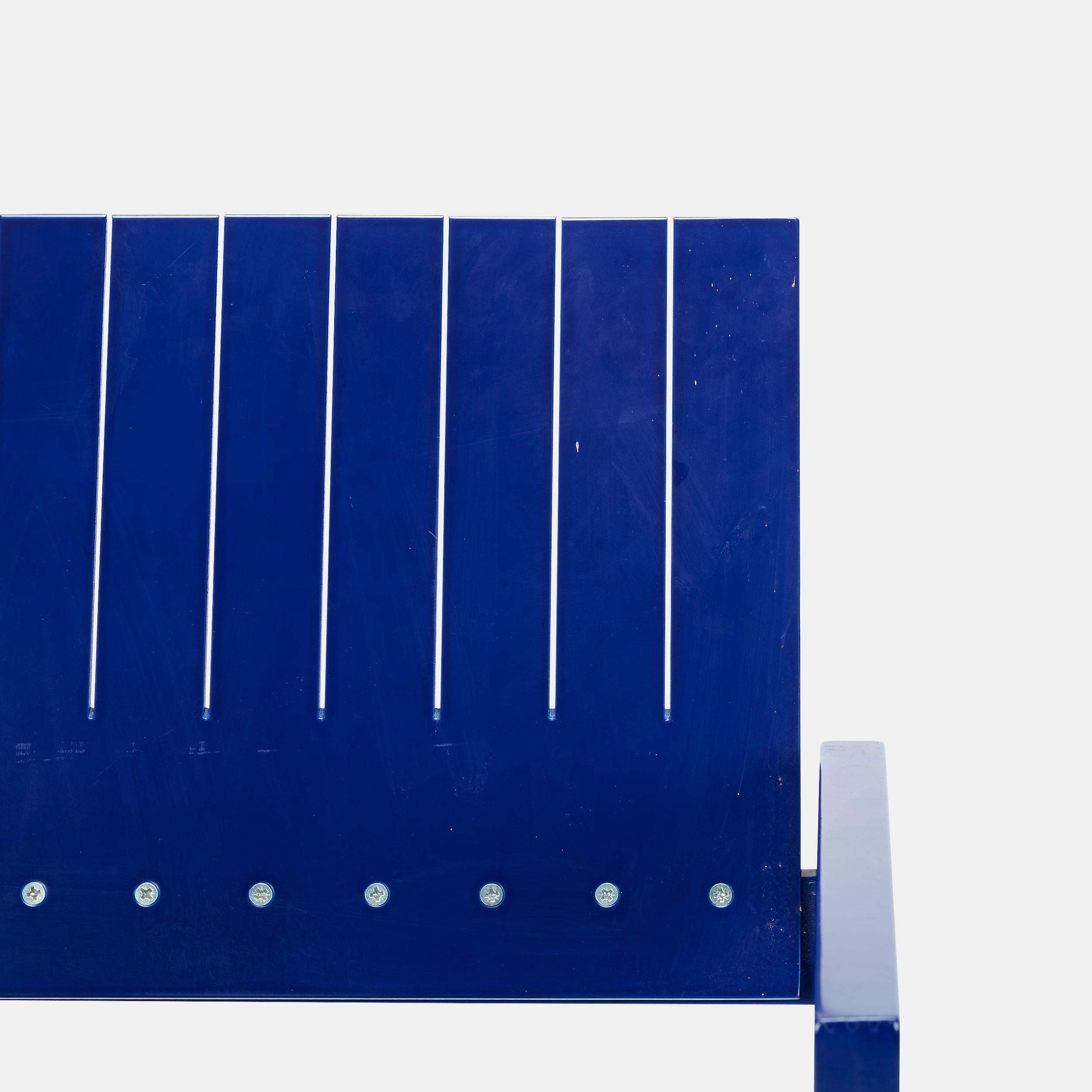 Late 20th Century Bernt Petersen blue Crate Lounge Chair for Carl Hansen Denmark, 1982 For Sale