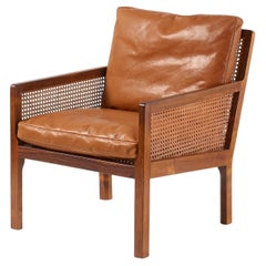 Bernt Petersen Cane Rosewood Lounge Chair 1960s