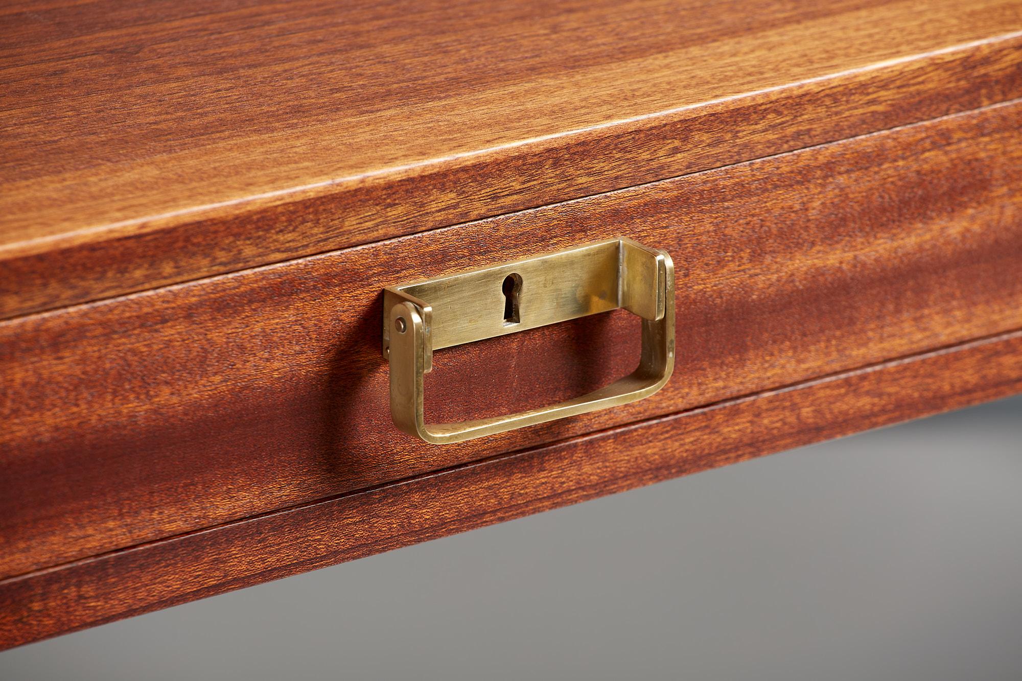 Mid-20th Century Bernt Petersen Danish Mahogany 2 Drawer Desk, 1950s