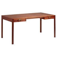 Bernt Petersen Danish Mahogany 2 Drawer Desk, 1950s