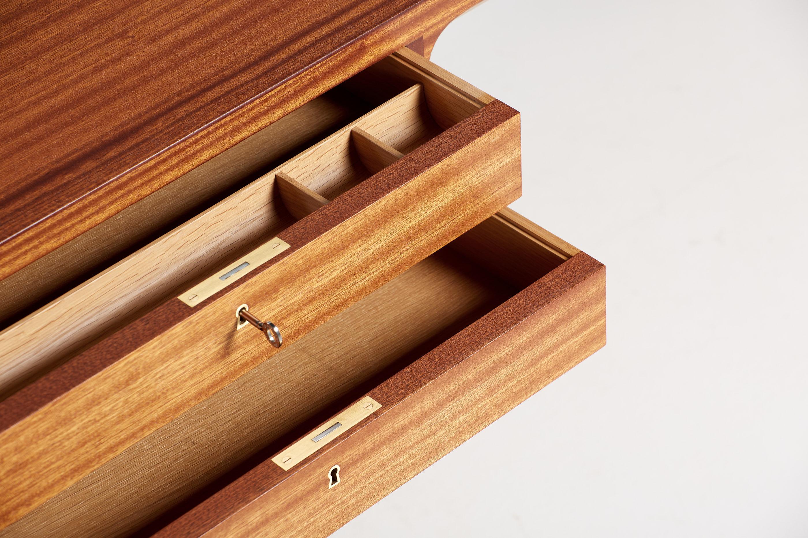 Bernt Petersen Danish Mahogany 4 Drawer Desk, 1950s 1