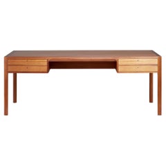 Bernt Petersen Danish Mahogany 4 Drawer Desk, 1950s