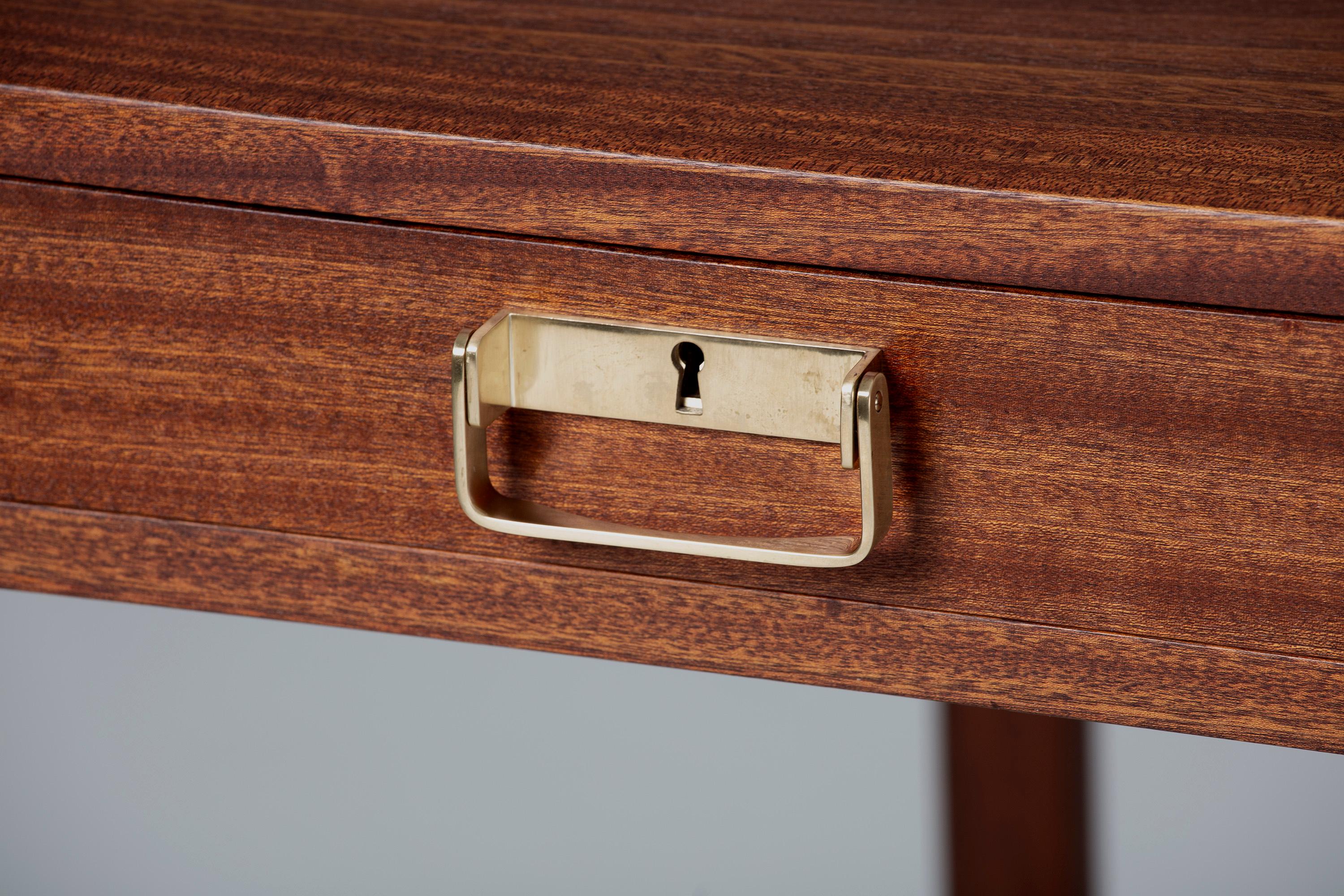 Bernt Petersen Danish Mahogany Writing Desk, 1950s 2