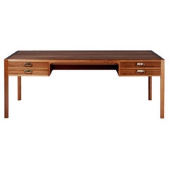 Bernt Petersen Danish Mahogany Writing Desk, circa 1950s