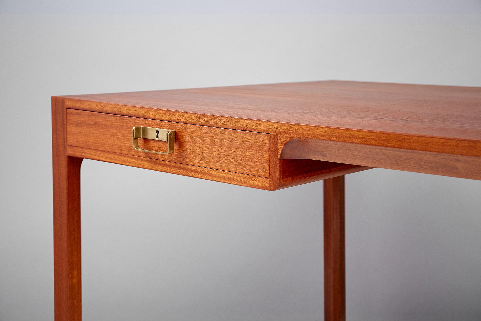 Scandinavian Modern Bernt Petersen Danish Mahogany Writing Desk, circa 1960s