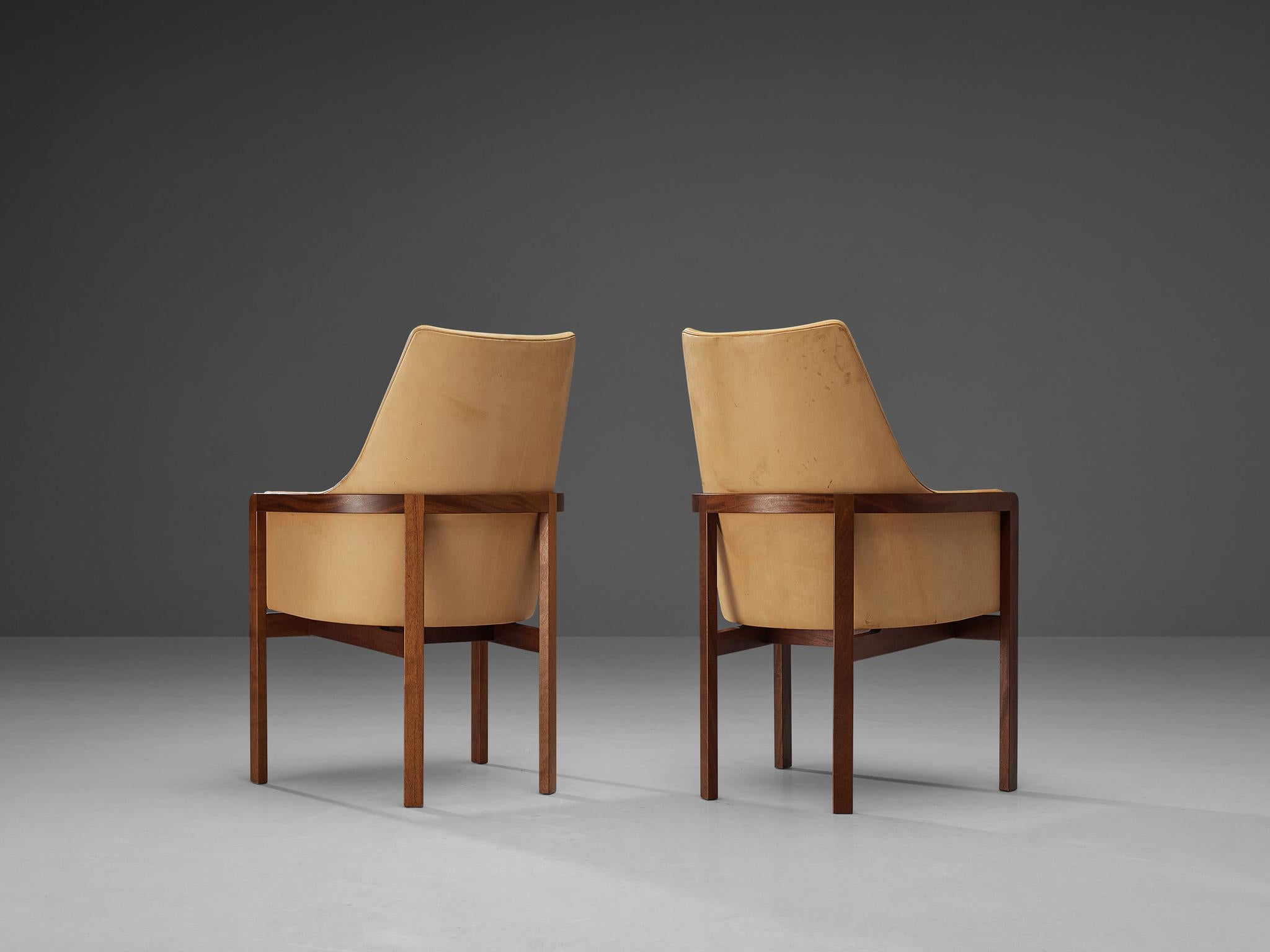 Bernt Petersen for Søborg Møbelfabrik Set of Four Dining Chairs in Leather 1