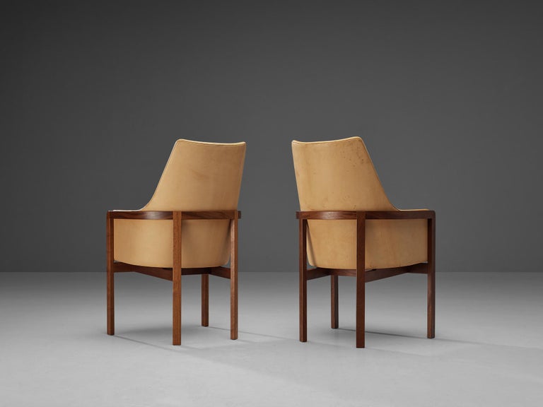 Bernt Petersen for Søborg Møbelfabrik Set of Four Dining Chairs in Leather For Sale 1