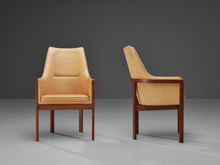 Bernt Petersen for Søborg Møbelfabrik Set of Four Dining Chairs in Leather For Sale 2
