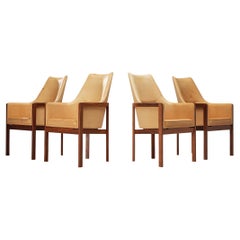 Bernt Petersen for Søborg Møbelfabrik Set of Four Dining Chairs in Leather