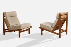 Bernt Petersen, Lounge Chairs, Pine, Fabric, Canvas, Denmark, 1960s